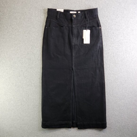 a loves a Dresses & Skirts - A Loves A Skirt Womens 29 Black Denim Maxi Front Slit Modest Jean Long Cowgirl